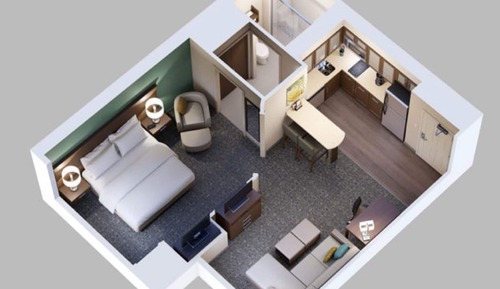Suite, 1 cama de matrimonio, cocina