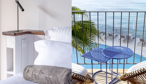 Habitación, balcón, vistas al mar