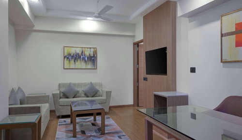 Suite ejecutiva, 1 cama de matrimonio grande, no fumadores (Living Room)