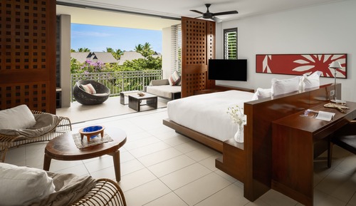 Habitación, 1 cama de matrimonio grande, vistas al jardín