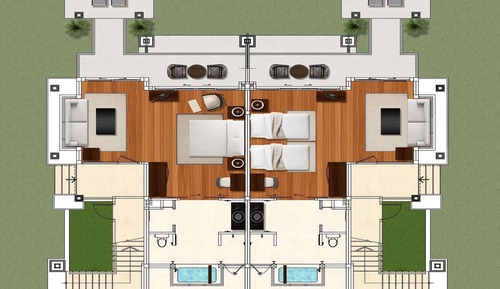 Suite, 2 camas individuales, terraza, vistas a la laguna
