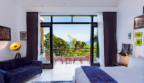 Habitación superior, 1 cama de matrimonio grande, vistas al mar