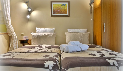Estudio clásico, 2 camas individuales, vistas al jardín