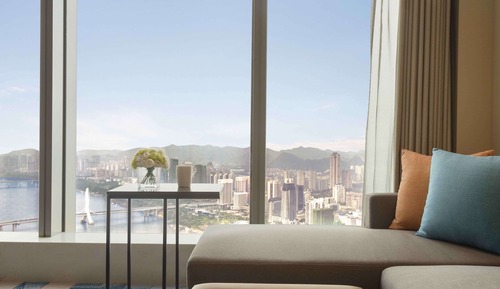 Habitación, 1 cama de matrimonio grande con sofá cama, vistas al río