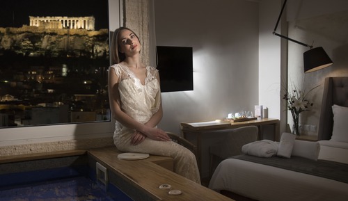 Suite, bañera de hidromasaje (Acropolis View)