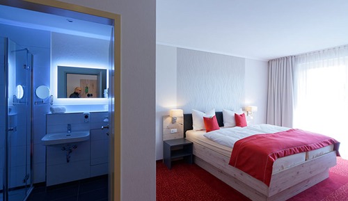 Habitación Confort doble, terraza, en edificio anexo (Neugebäude)