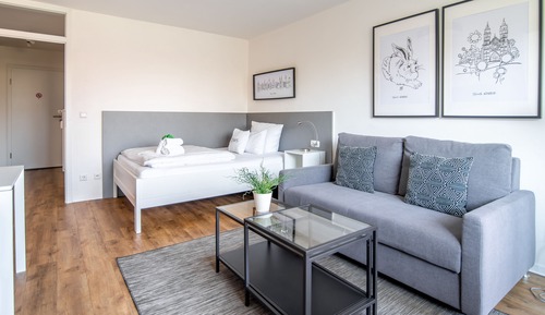 Apartamento panorámico, 1 cama doble con sofá cama, vistas al jardín