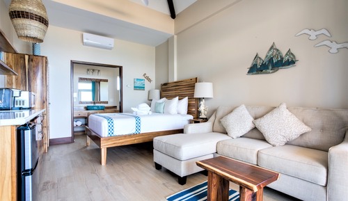 Estudio Deluxe, 1 cama de matrimonio con sofá cama, vistas a la playa