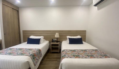 Habitación estándar con 2 camas individuales, varias camas