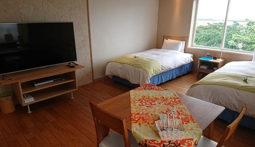 Habitación con 2 camas individuales, vistas a la ciudad
