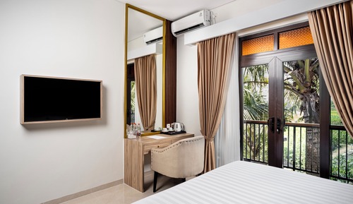 Habitación Deluxe, 1 cama de matrimonio, terraza, vistas al jardín