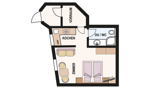 Estudio básico, 1 habitación, planta baja
