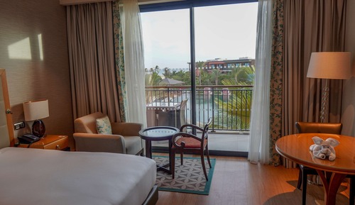 Room, 2 Double Beds, Partial Sea View