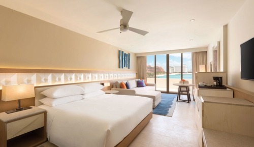 Habitación, 1 cama de matrimonio grande con sofá cama, vistas al mar