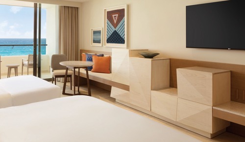 Habitación, 1 cama de matrimonio grande con sofá cama, frente al mar