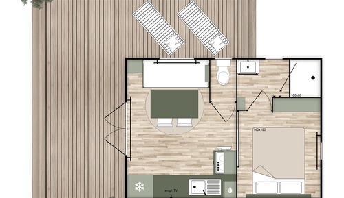 Habitación doble, vistas al parque