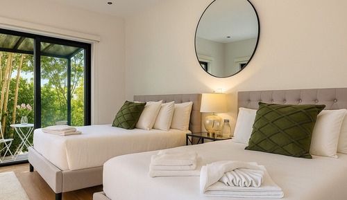 Family Double Room, 2 Queen Beds, Non Smoking, Garden View