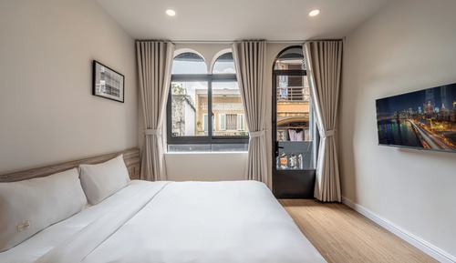 Estudio Deluxe, 1 cama de matrimonio grande, balcón