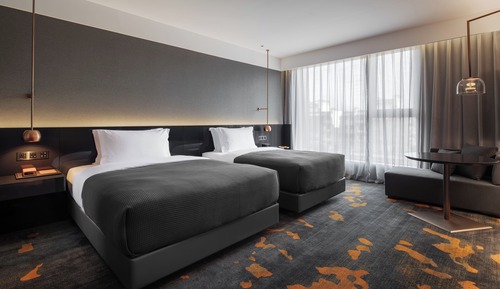 Habitación básica con 2 camas individuales, no fumadores, vistas a la ciudad