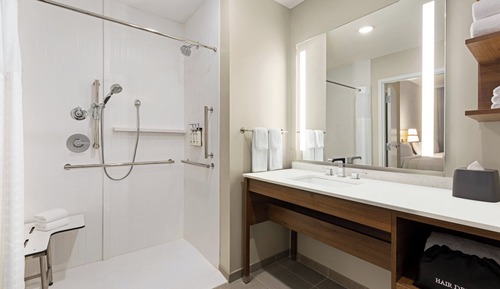 Suite estudio, 1 cama de matrimonio grande, ducha adaptada, cocina (Roll in Shower)