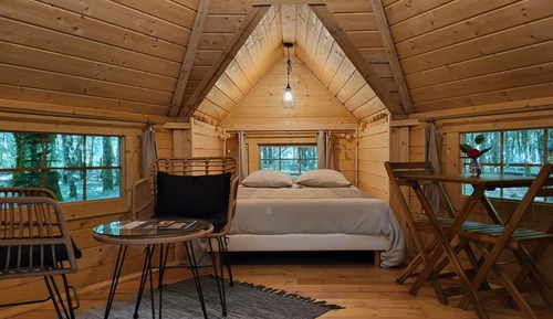 Cabaña Premium, 1 cama doble, bañera de hidromasaje, en la zona del jardín