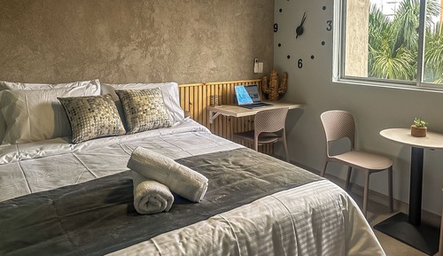 Estudio Business, 1 cama doble, Aire acondicionado, vistas al jardín