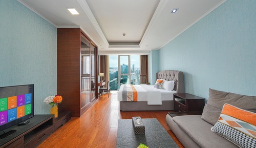 Apartamento ejecutivo, 1 cama de matrimonio, vistas a la ciudad