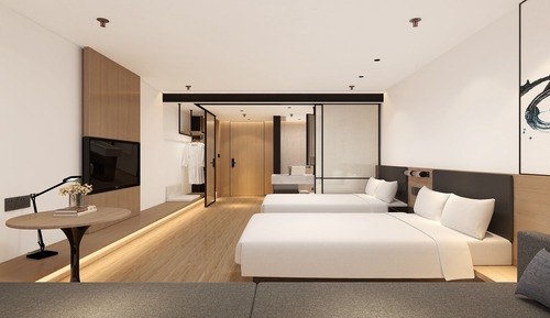 Habitación superior, 2 camas dobles, vistas a la ciudad