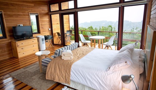 Cabaña superior, 1 cama de matrimonio, vistas a la bahía