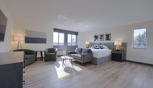 Suite estudio superior, 1 cama de matrimonio grande, cocina básica