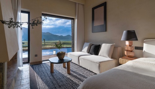 Habitación Confort con 2 camas individuales, patio, vistas a la montaña