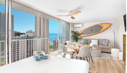 Estudio, 1 cama de matrimonio, Aire acondicionado, vistas parciales al mar (0086)