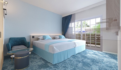 Habitación Confort con 2 camas individuales, vistas al jardín