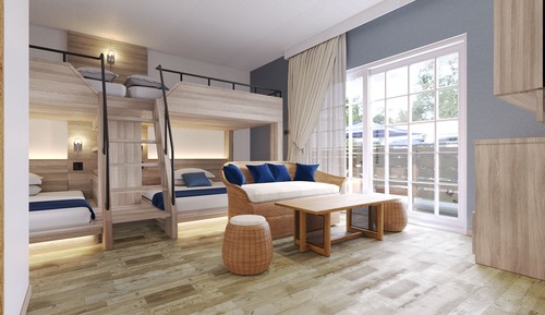 Habitación cuádruple Confort, vistas al jardín
