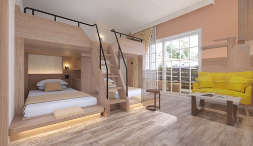 Habitación triple Confort, vistas al jardín