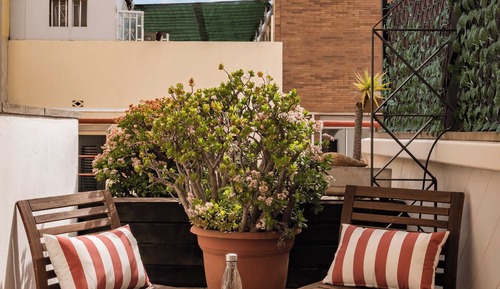 Habitación con 2 camas individuales, terraza