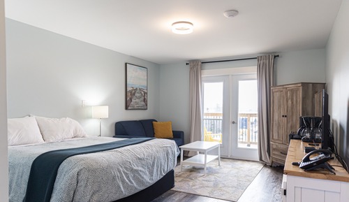 Estudio, 1 cama de matrimonio, vistas parciales al mar