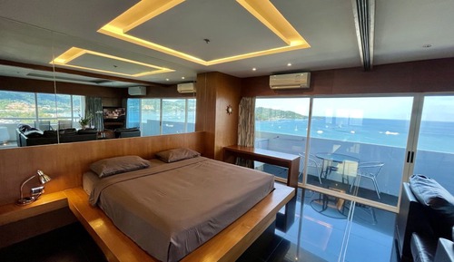 Apartamento panorámico, balcón, vistas al mar
