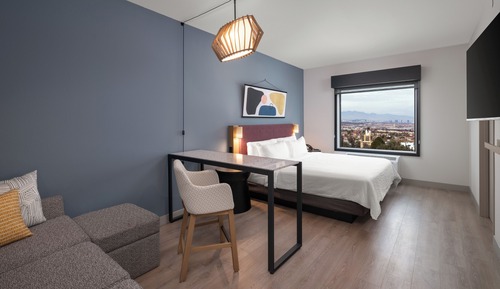 Suite estudio, 1 cama de matrimonio grande, vistas a la ciudad