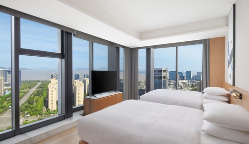 Habitación estándar, 2 camas dobles, vistas a la ciudad
