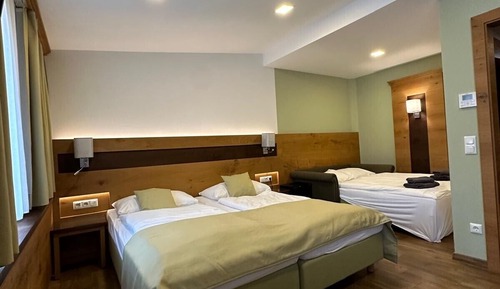 Habitación triple, balcón, vistas al jardín