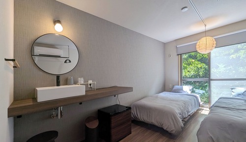 Habitación Premium con 2 camas individuales, vistas al jardín