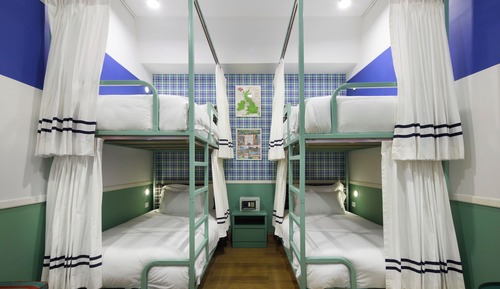 Habitación, varias camas
