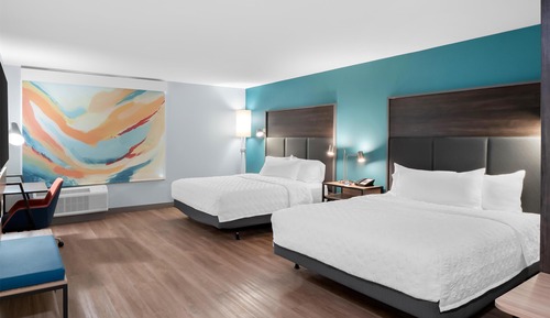Habitación, 2 camas de matrimonio, accesible para personas con discapacidad, bañera