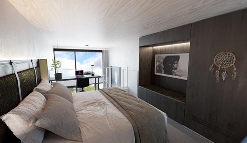 Loft, 1 cama de matrimonio grande con sofá cama, balcón
