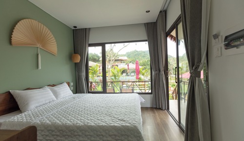 Habitación estándar doble de uso individual, vistas al jardín, junto a la montaña