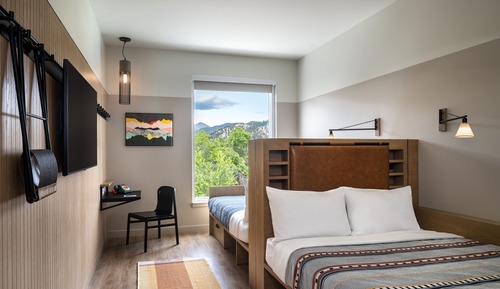 Habitación, 2 camas de matrimonio, vistas a la montaña
