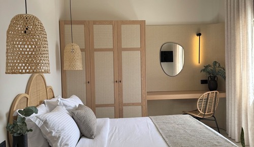 Suite Deluxe, 1 cama de matrimonio con sofá cama, bañera de hidromasaje, vistas al mar