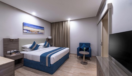 Habitación superior, 1 cama de matrimonio grande, accesible para personas con discapacidad