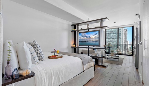 Estudio Deluxe, 1 cama de matrimonio grande con sofá cama, vistas a la bahía